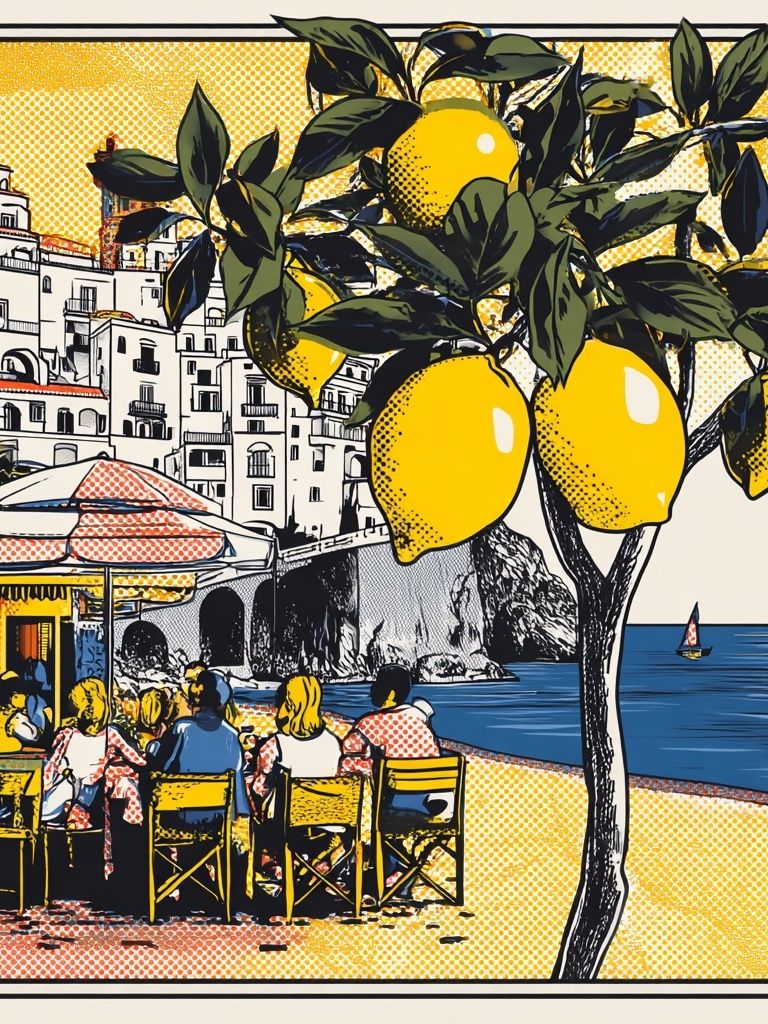 Lemon Tree Beach Scene Poster. poster detail