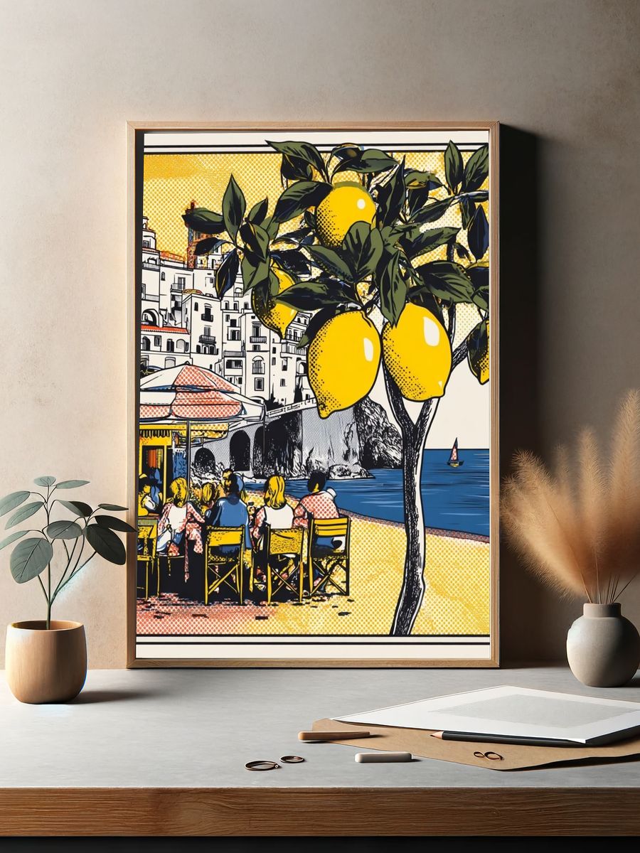 Lemon Tree Beach Scene Poster. — room view 2