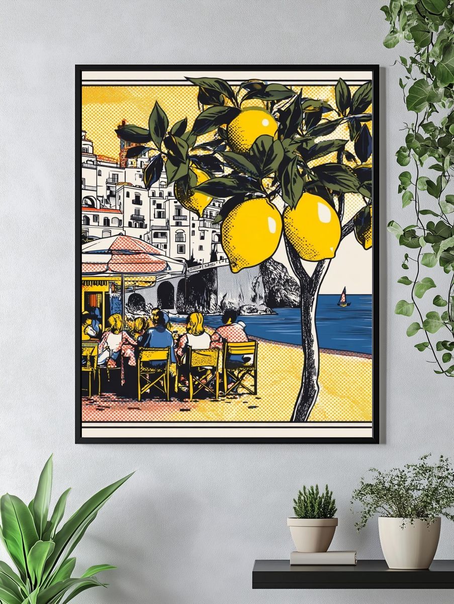 Lemon Tree Beach Scene Poster. — room view 4