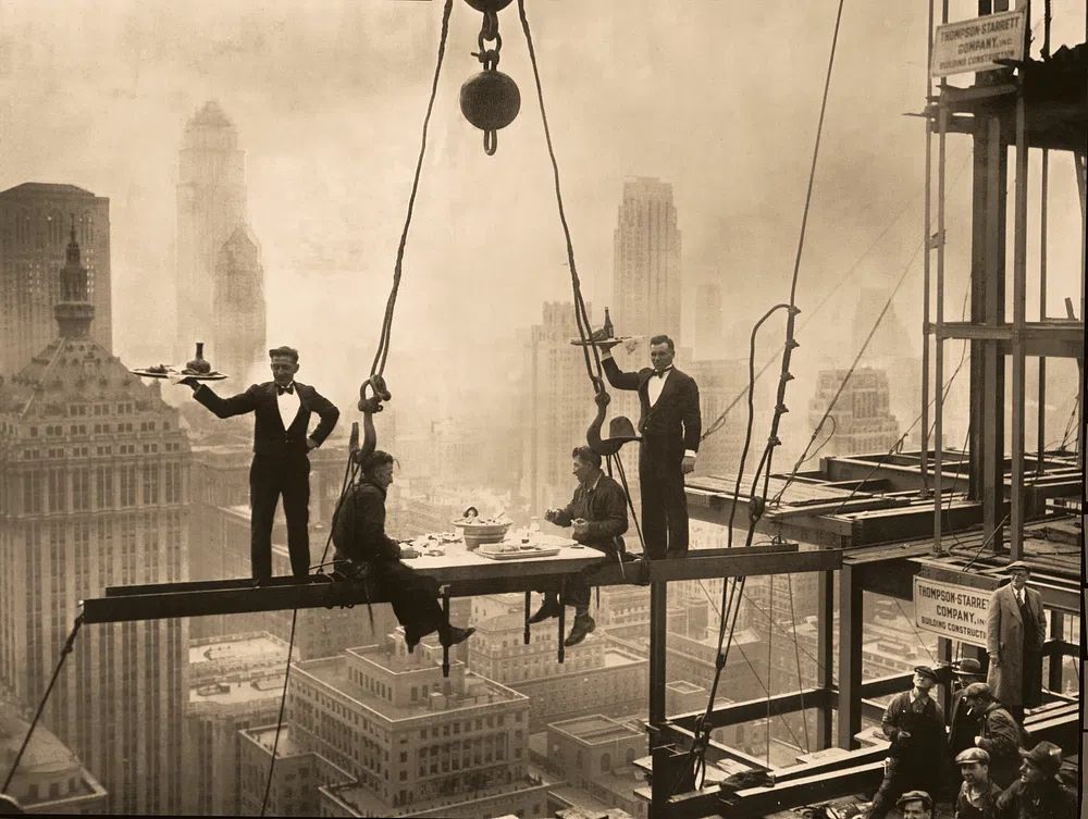 Waldorf Astoria construction, iconic photography. poster detail