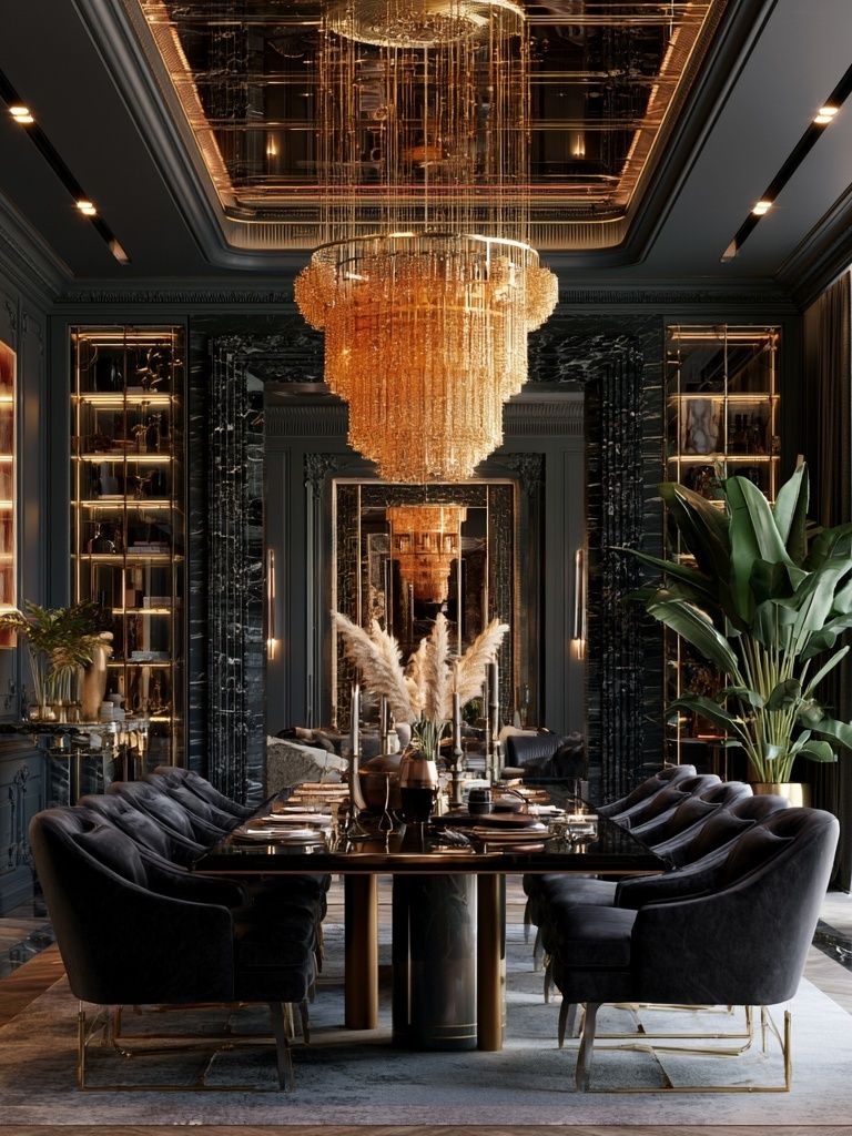 Luxury Dining Room Interior Photography Poster. poster — photography art