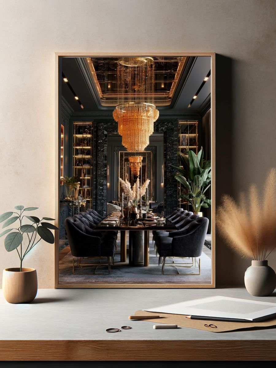 Luxury Dining Room Interior Photography Poster. — room view 2
