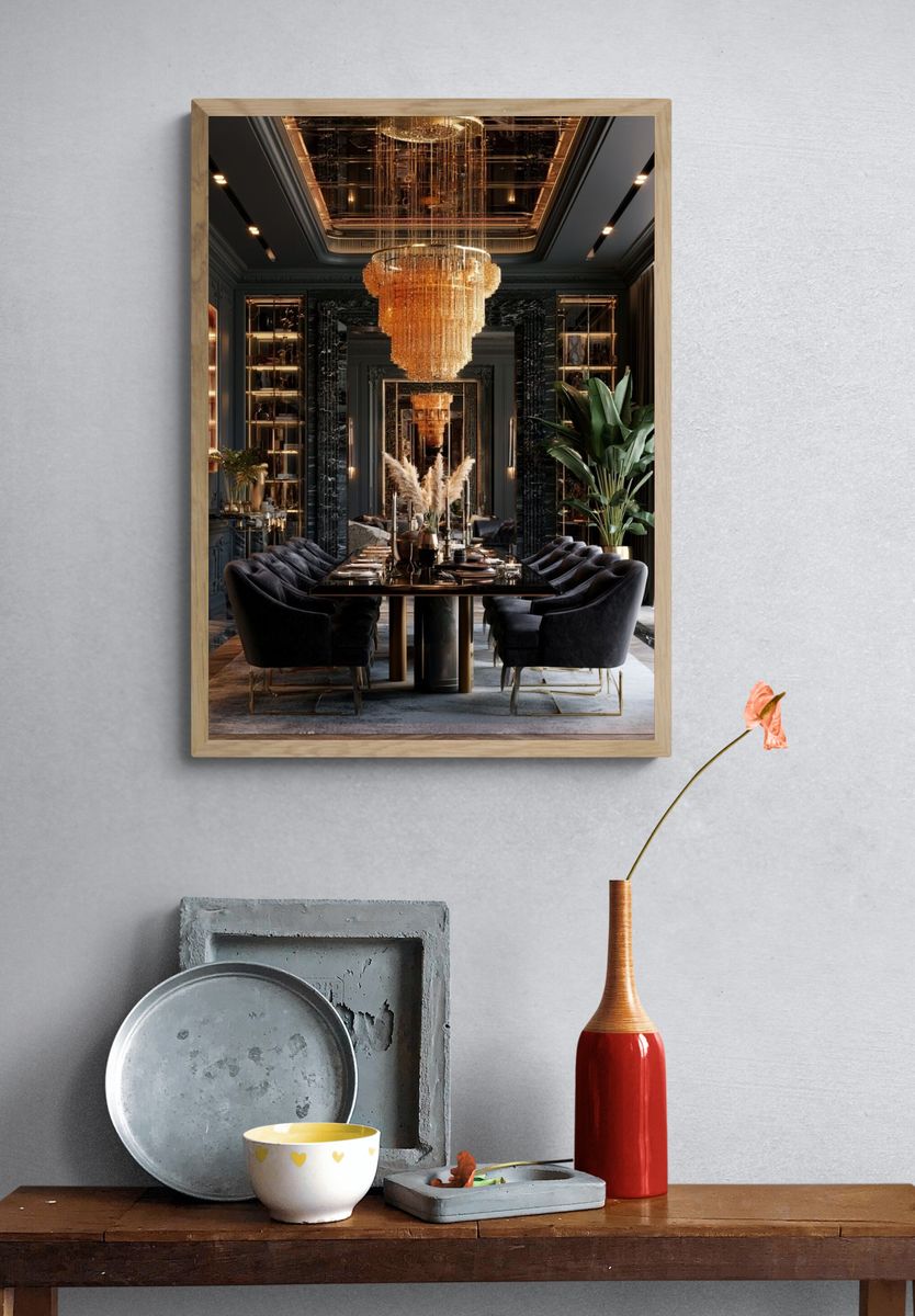 Luxury Dining Room Interior Photography Poster. — room view 3