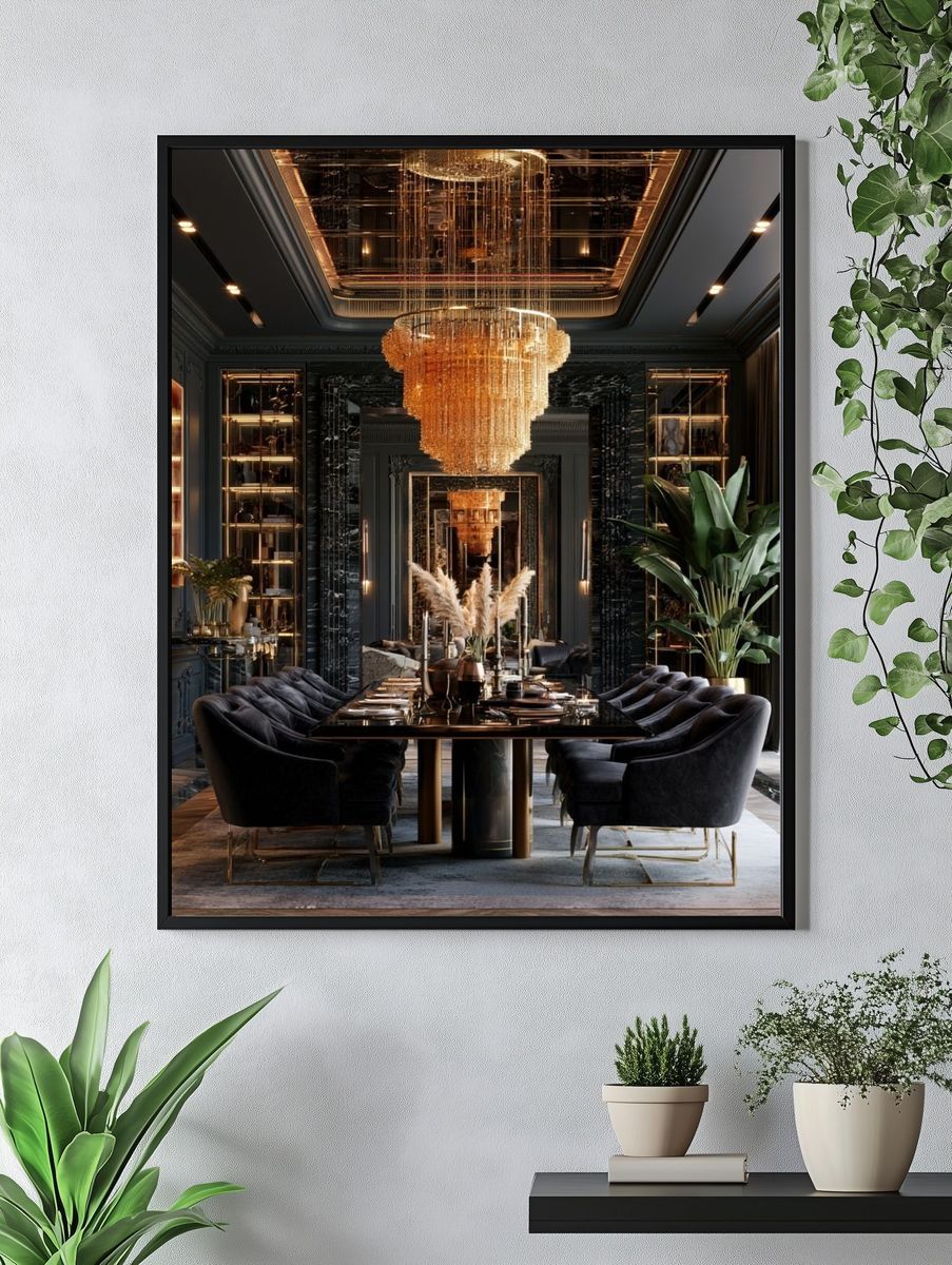 Luxury Dining Room Interior Photography Poster. — room view 4