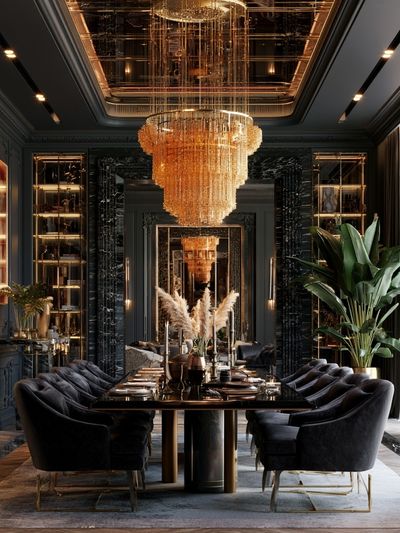 Luxury Dining Room Interior Photography Poster.