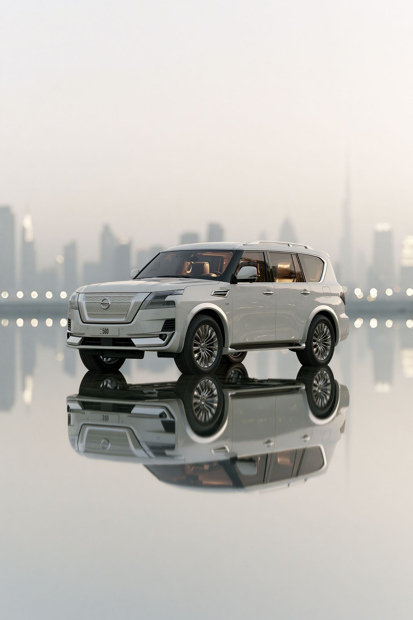 Luxury SUV City Reflection Poster. poster detail
