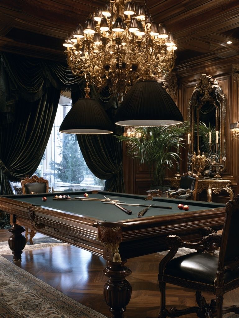 Luxury Billiard Room Photography Poster. poster — photography art