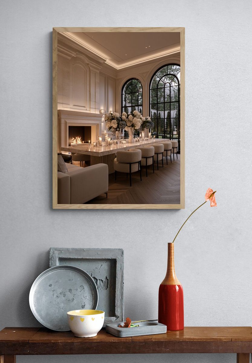 Luxury Dining Room Interior Photography Poster. — room view 3