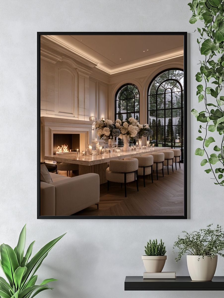 Luxury Dining Room Interior Photography Poster. — room view 4
