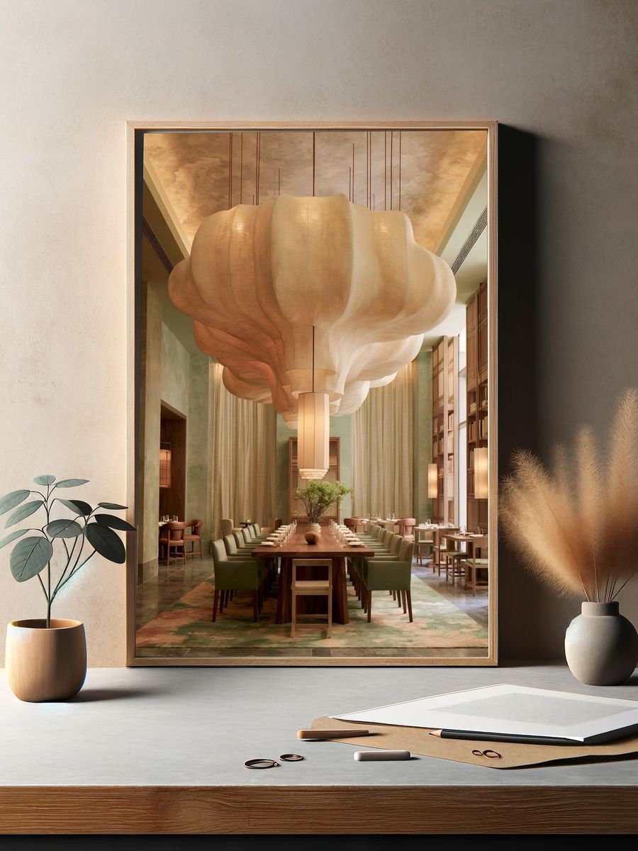 Luxury Dining Room Interior Photography Poster. — room view 2