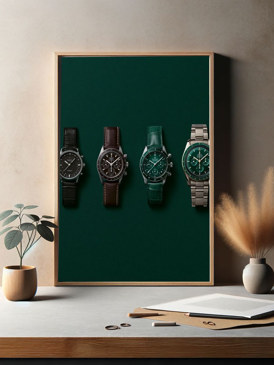 Luxury Watches Green Poster. — room view 2