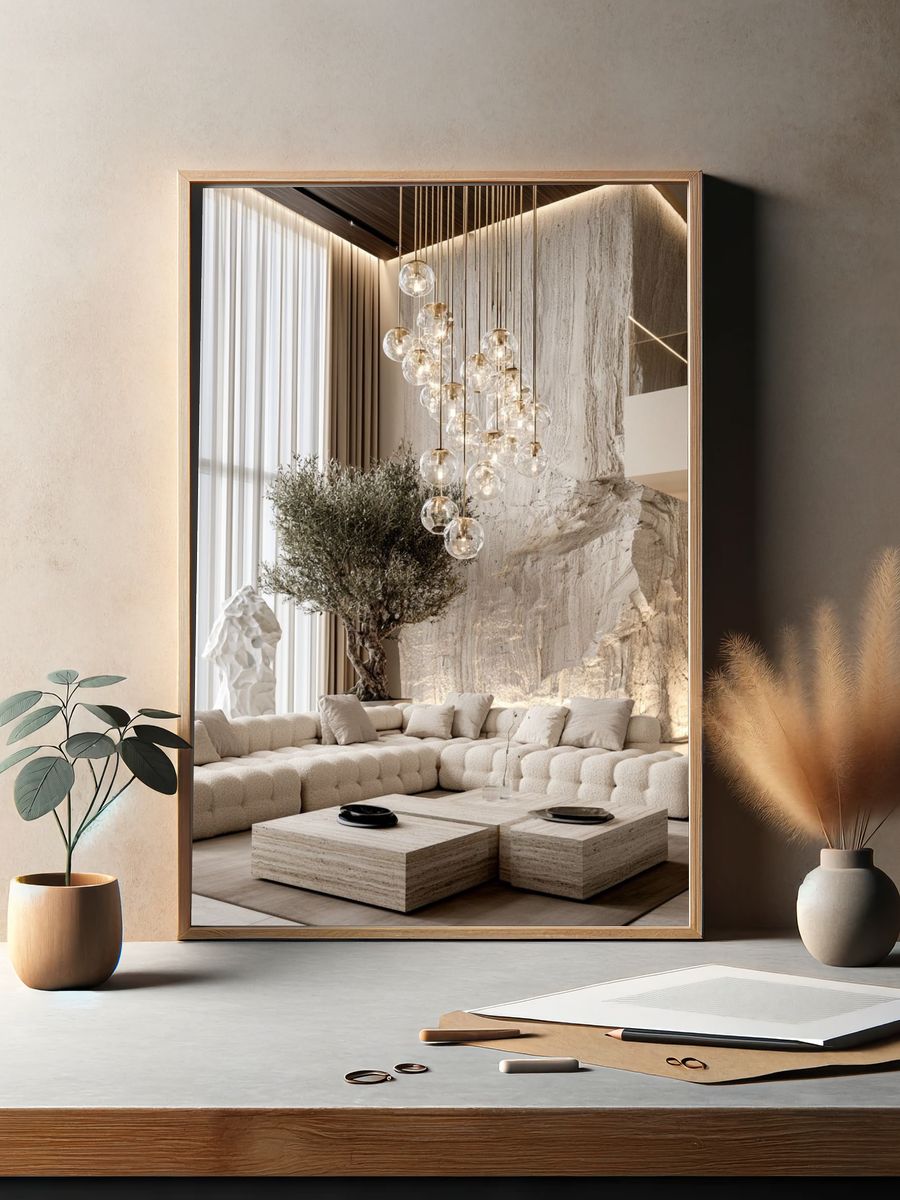 Luxury Neutral Living Room Photography Poster. — room view 2