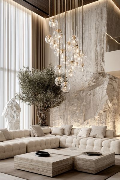 Luxury Neutral Living Room Photography Poster.