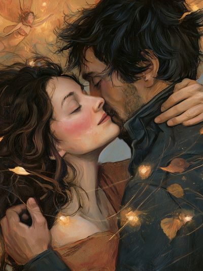 Autumn Kiss Romantic Print.