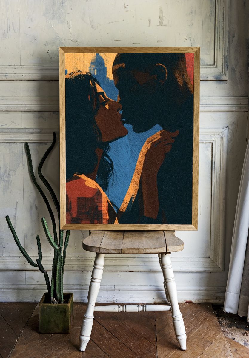City Lovers Silhouette Poster. room preview