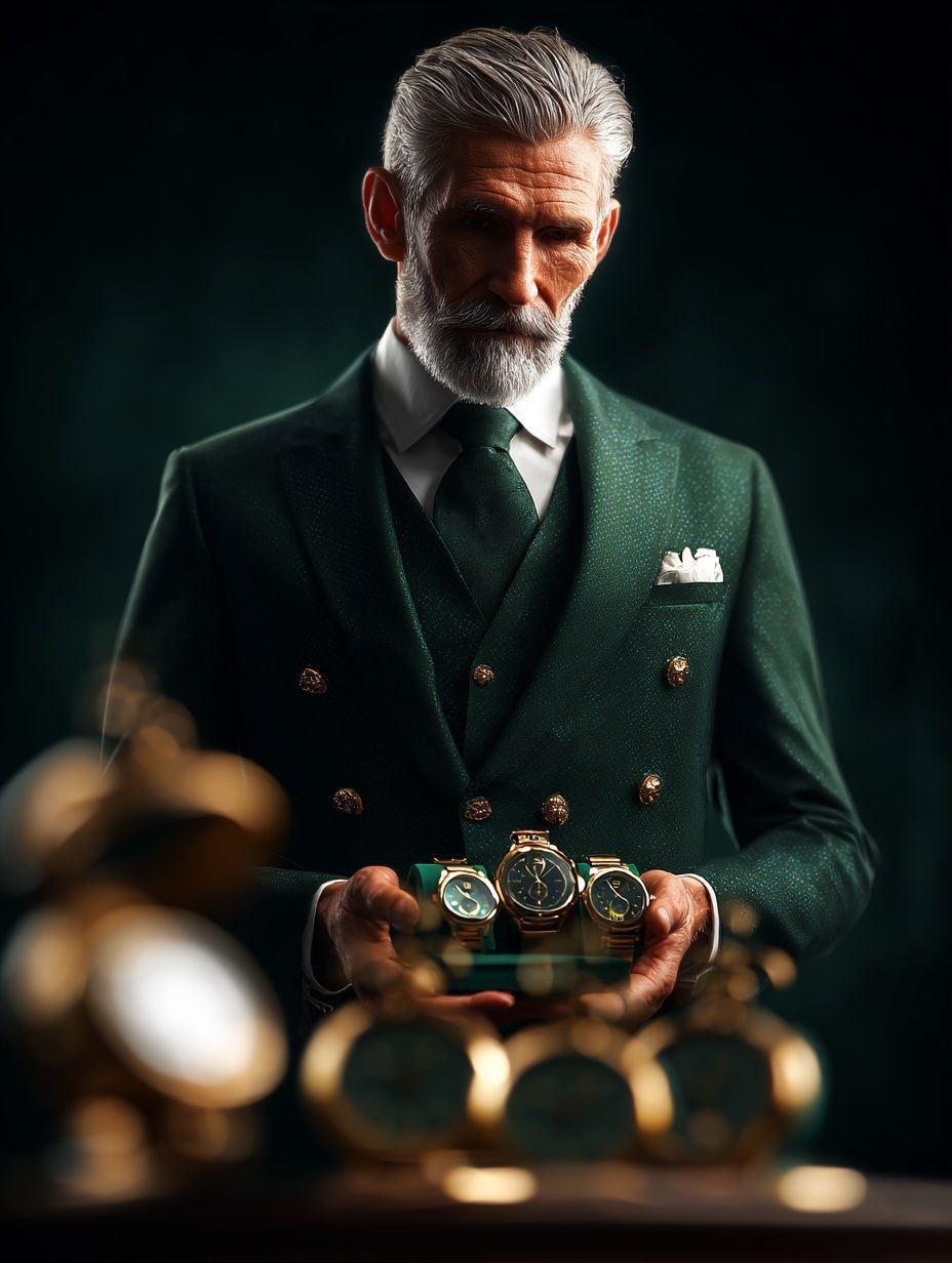 Luxury Watch Collector Portrait Print. poster detail