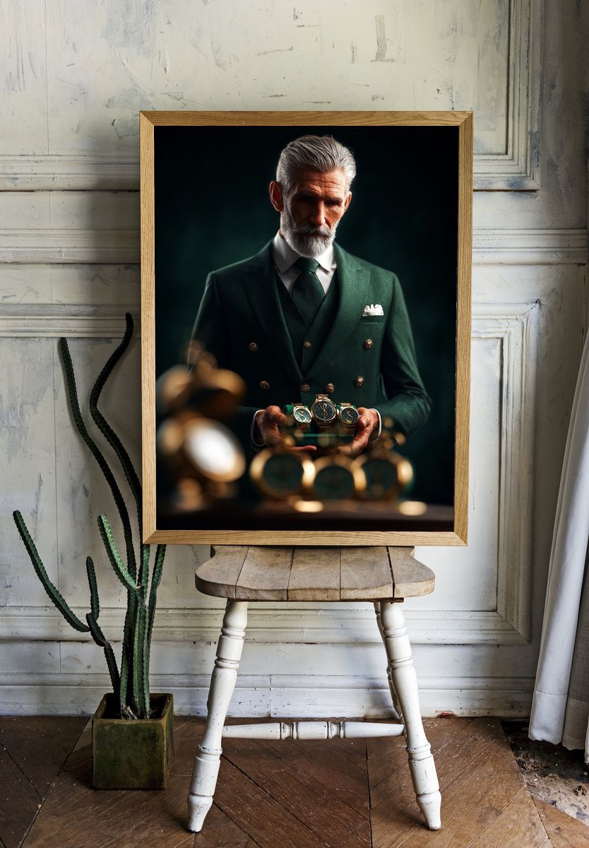 Luxury Watch Collector Portrait Print. — room view 1