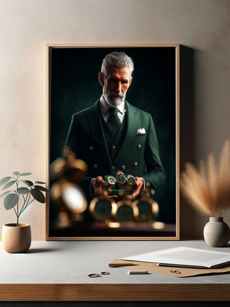 Luxury Watch Collector Portrait Print. — room view 2