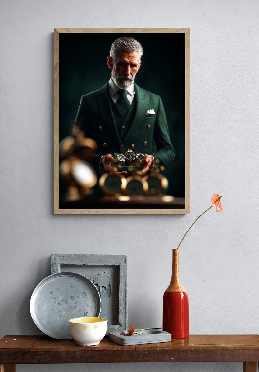 Luxury Watch Collector Portrait Print. — room view 3
