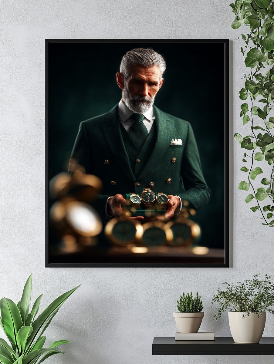 Luxury Watch Collector Portrait Print. — room view 4