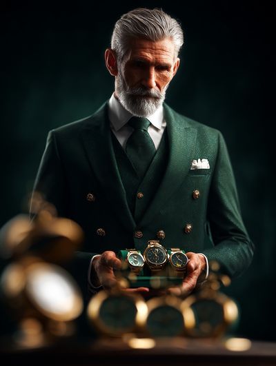 Luxury Watch Collector Portrait Print.