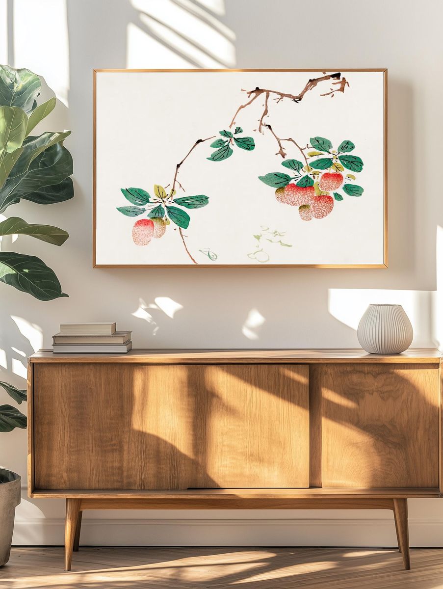 Lychee Branch — Watercolor Print. — room view 3