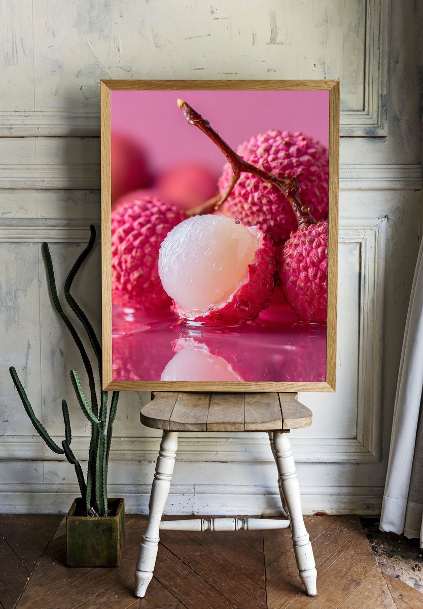 Lychee Fruit Close-Up — Food Print room preview