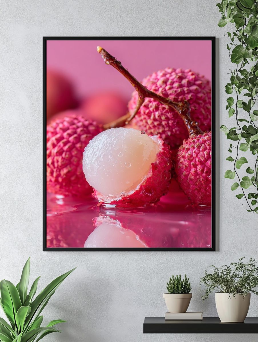 Lychee Fruit Close-Up — Food Print. — room view 4