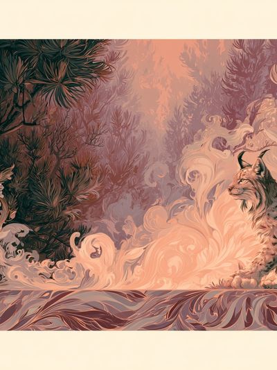 Lynx Forest Dreamscape Print.