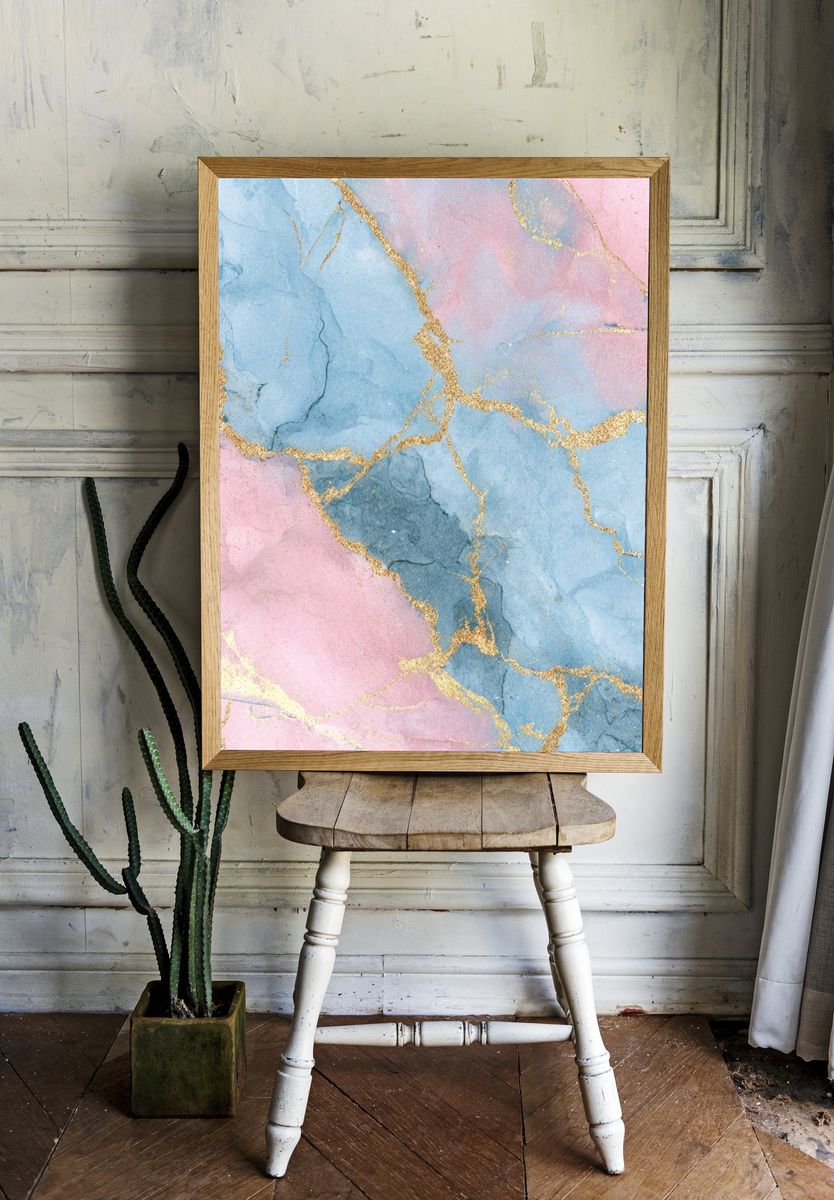 Marble Effect — Abstract Print. — room view 1