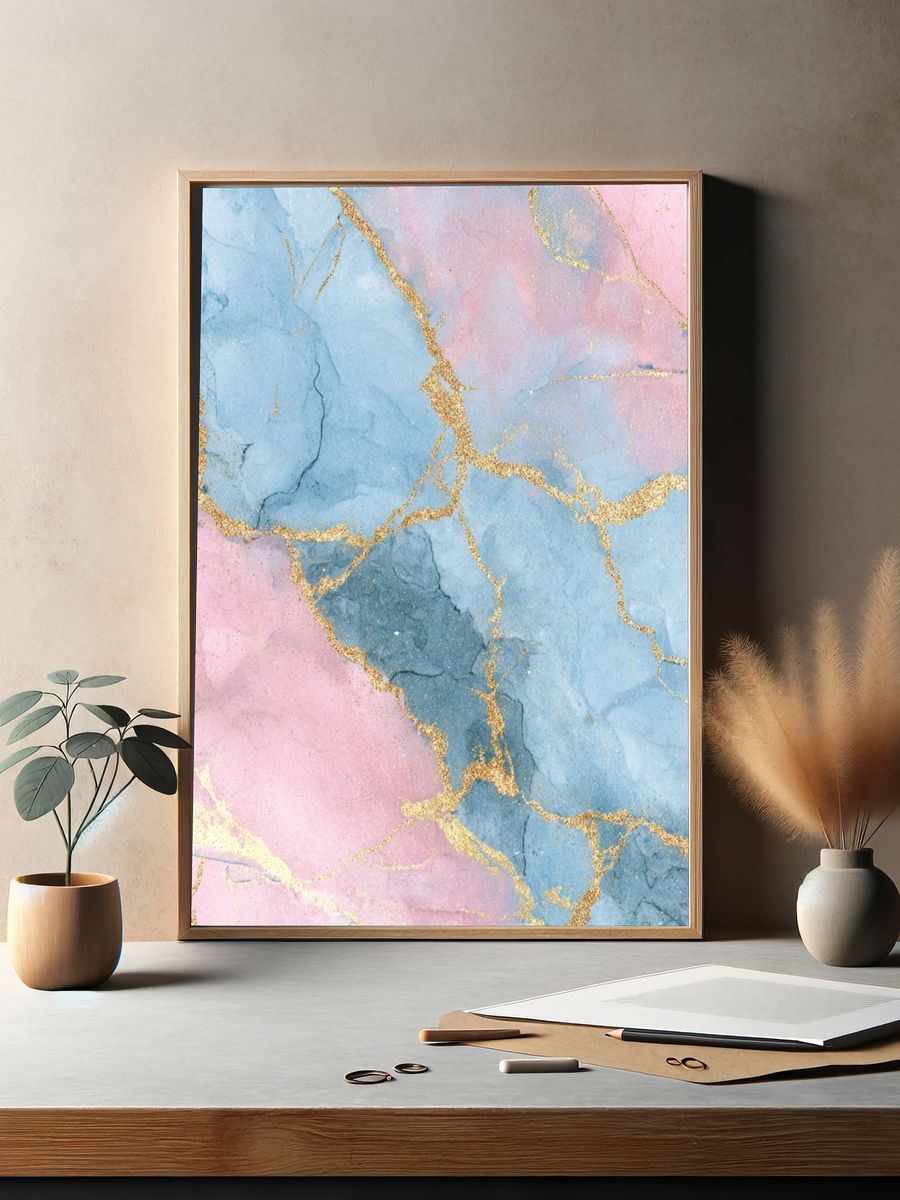 Marble Effect — Abstract Print. — room view 2