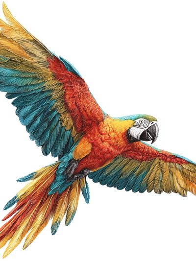 Colorful Macaw Illustration Poster. poster print