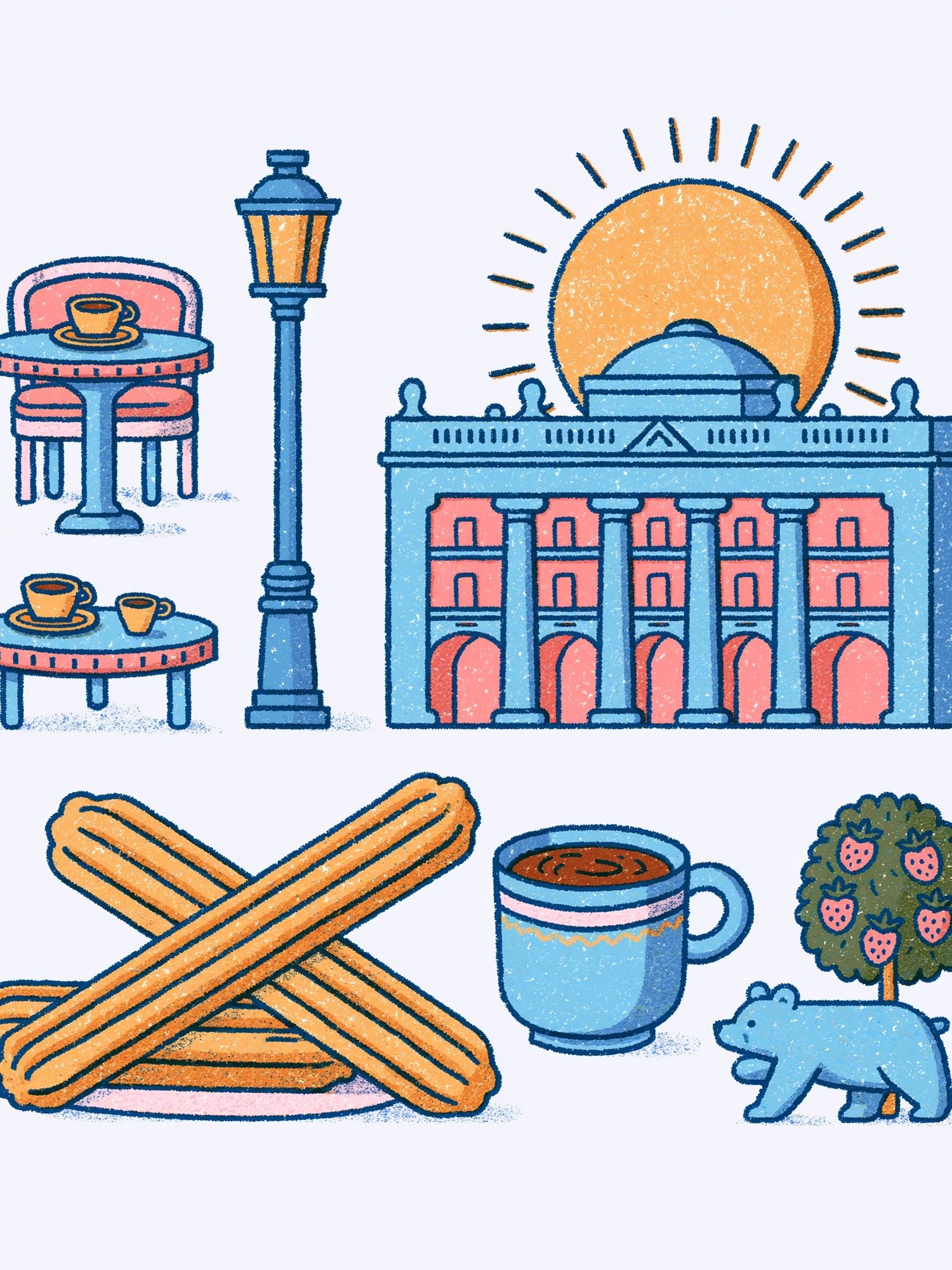 Madrid Icons Illustration Poster. poster detail