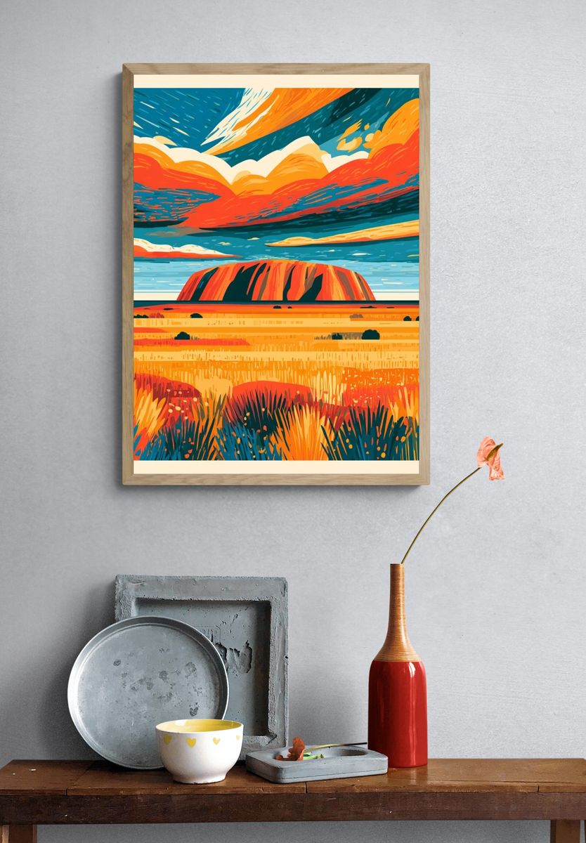 Uluru Sunset Landscape Print. — room view 3