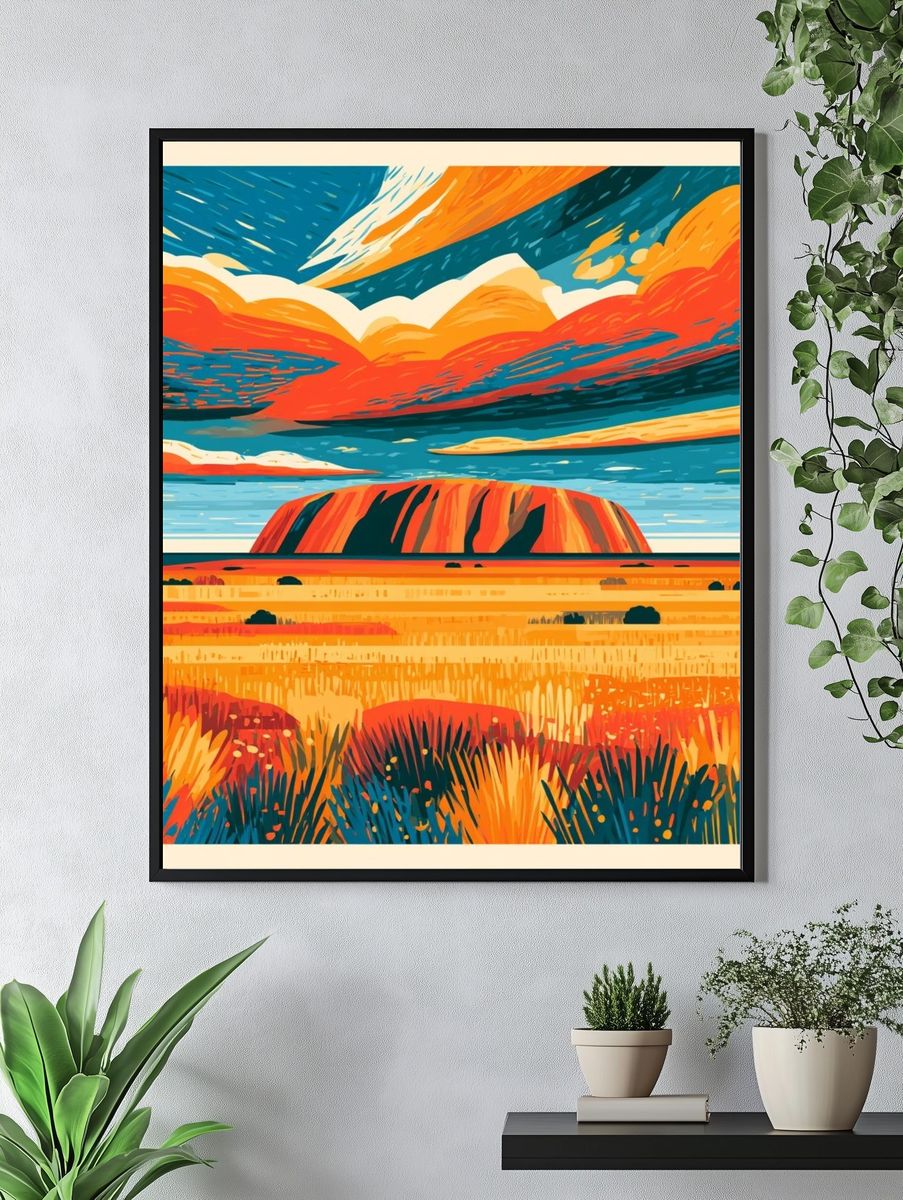 Uluru Sunset Landscape Print. — room view 4
