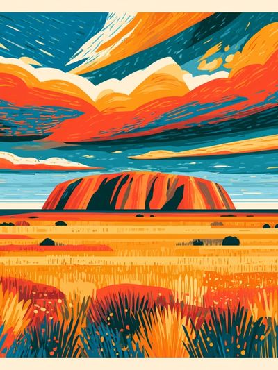 Uluru Sunset Landscape Print. poster print
