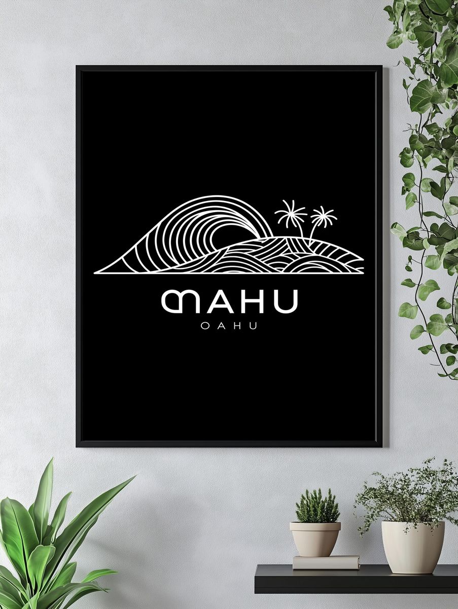 Mahu Oahu Line Art Print. — room view 4