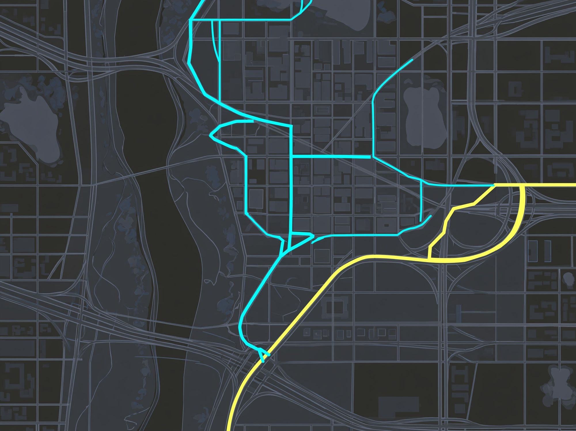 Neon City Map Poster. poster — maps-travel art