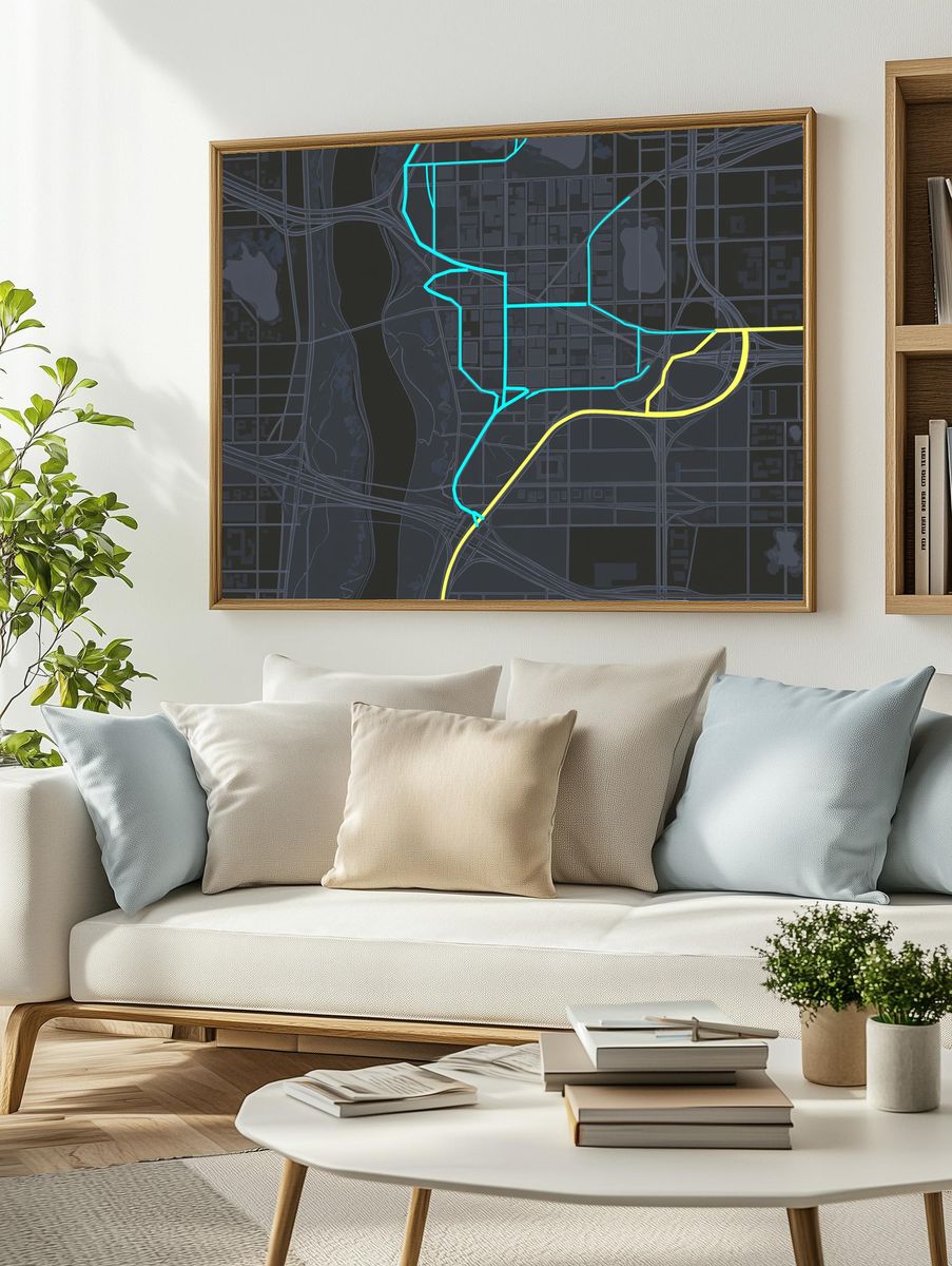 Neon City Map Poster. — room view 2