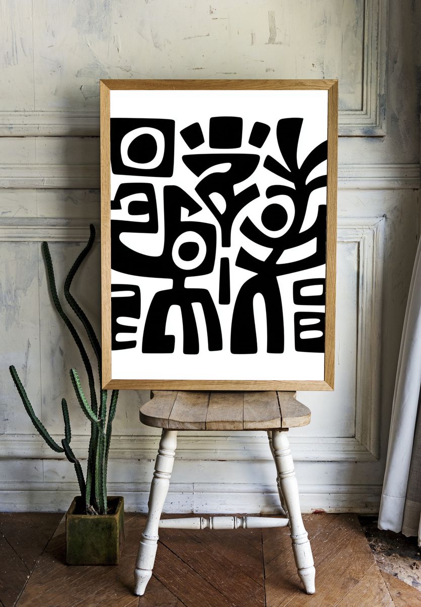 Abstract Figures — Minimalist Print. — room view 1