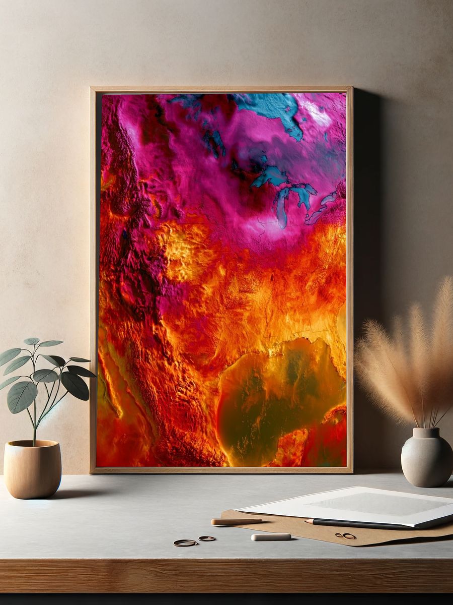 North America Heatmap Poster. — room view 2