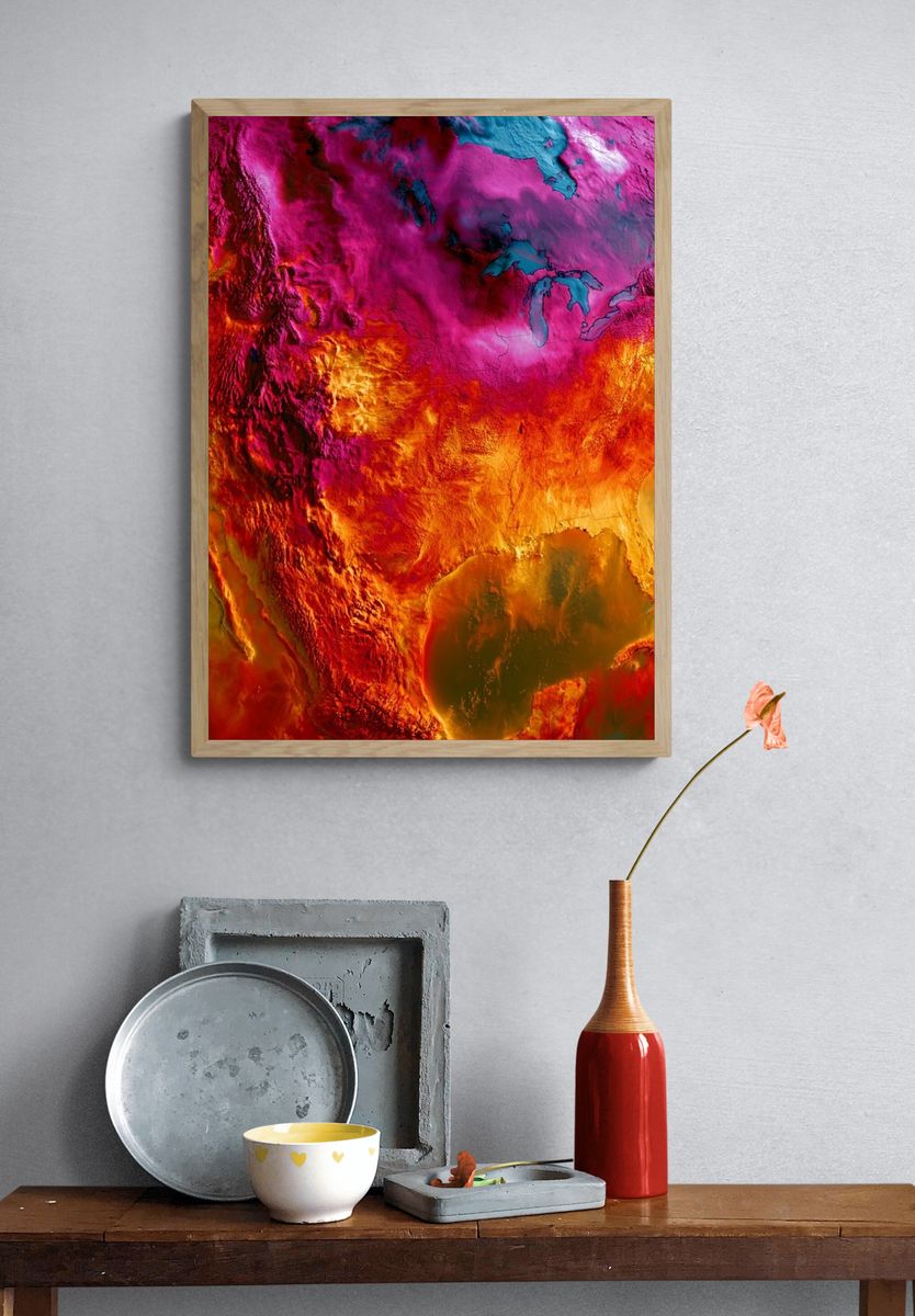 North America Heatmap Poster. — room view 3