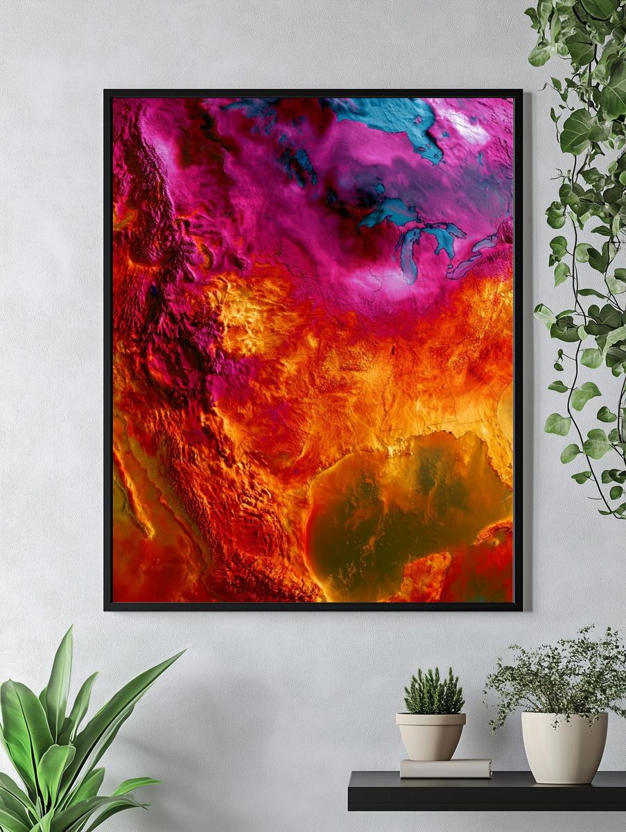 North America Heatmap Poster. — room view 4