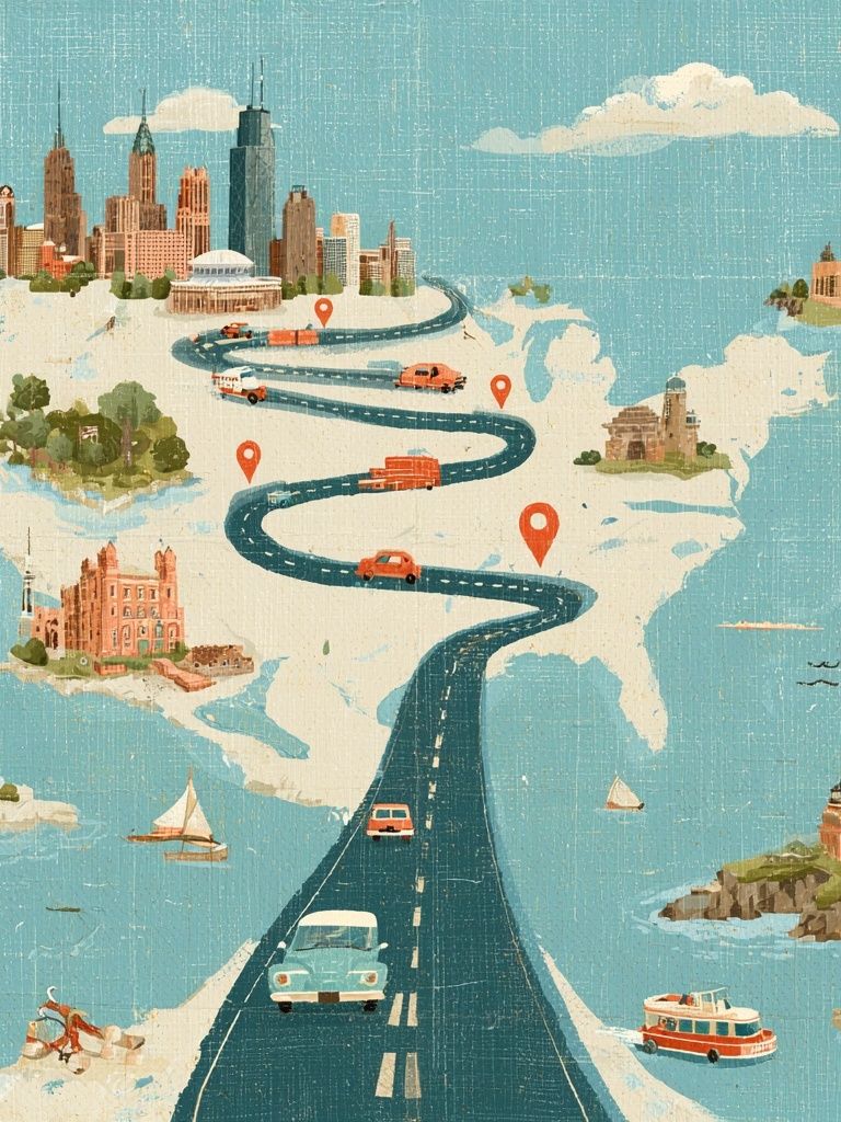 USA Road Trip Travel Poster. poster detail