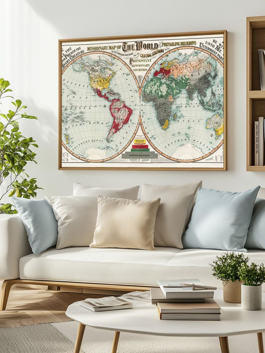 Missionary map world showing prevailing. — room view 2