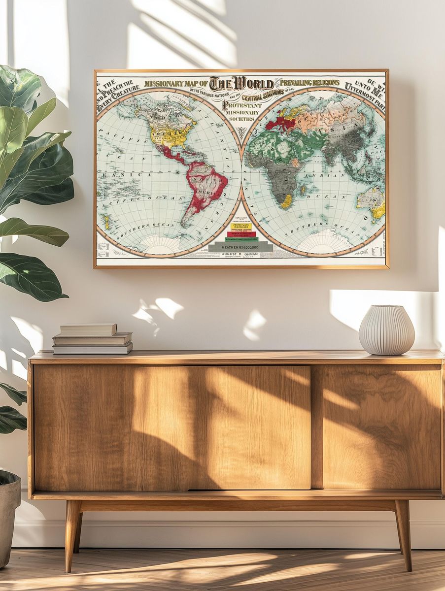 Missionary map world showing prevailing. — room view 3