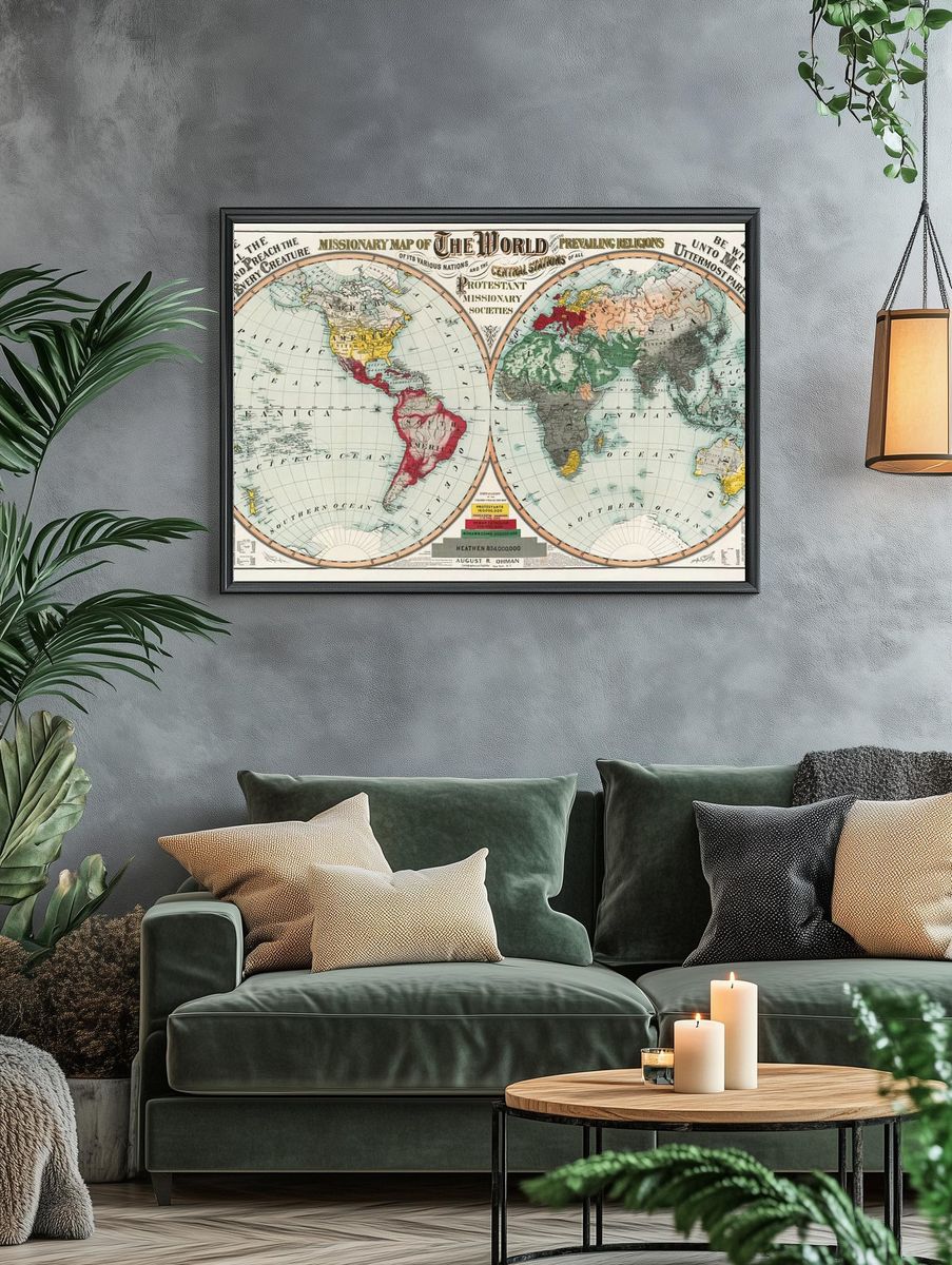 Missionary map world showing prevailing. — room view 4