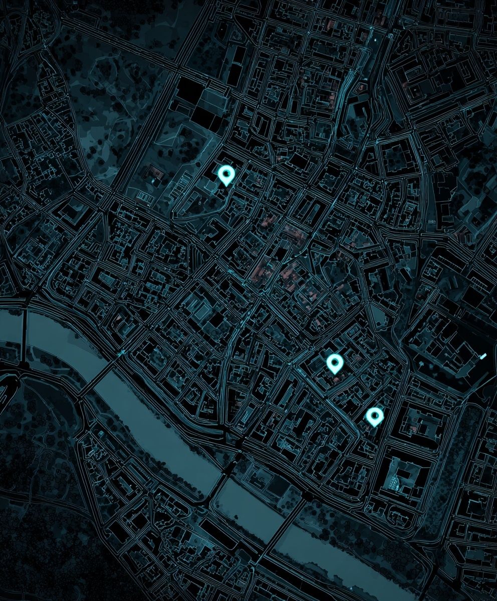 Neon City Map Poster. poster — maps-travel art
