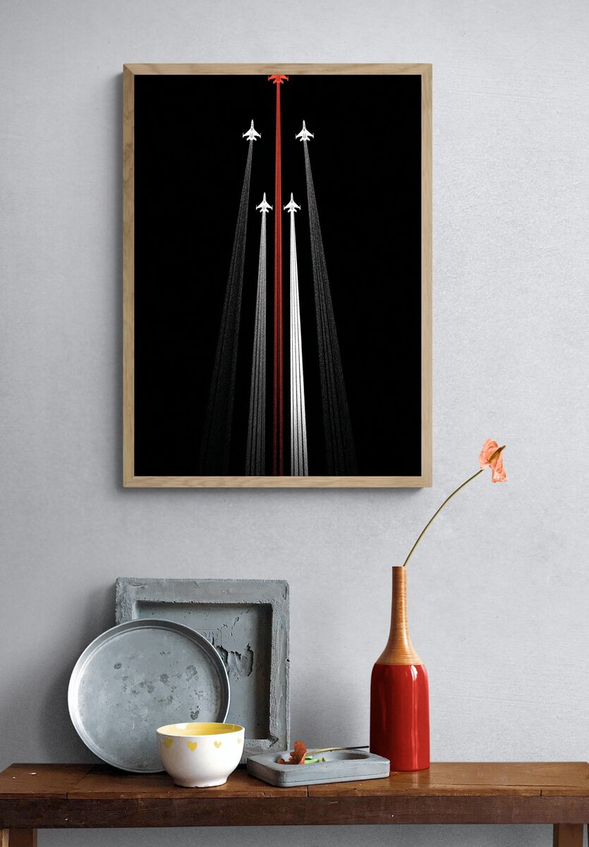 Airplanes in Formation — Minimalist Print. — room view 3
