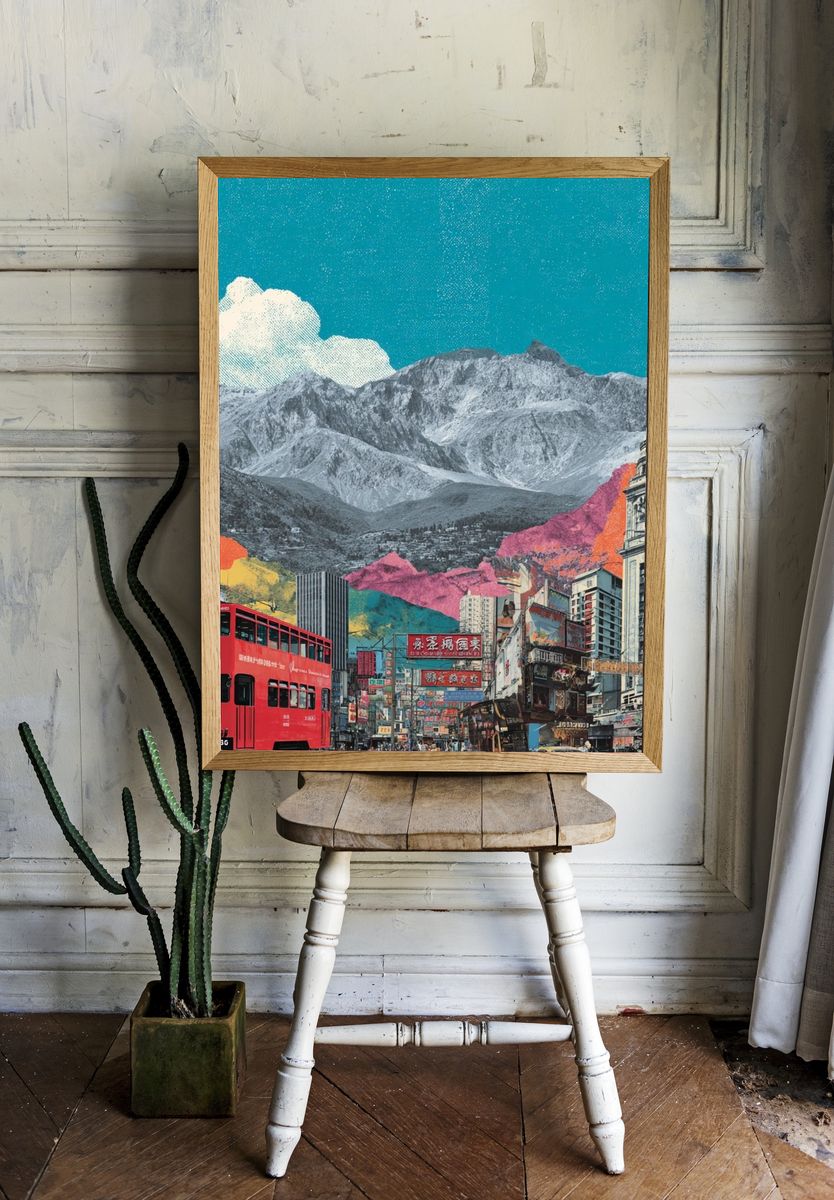 Hong Kong Collage Travel Poster. — room view 1